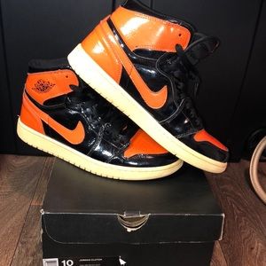 Air Jordan 1 Retro High OG 'Shattered Backboard 3.0 Black Orange Men’s Size 10